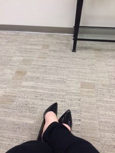 Waiting on the couch to talk to Rachel (our coordinator) after my ultrasund